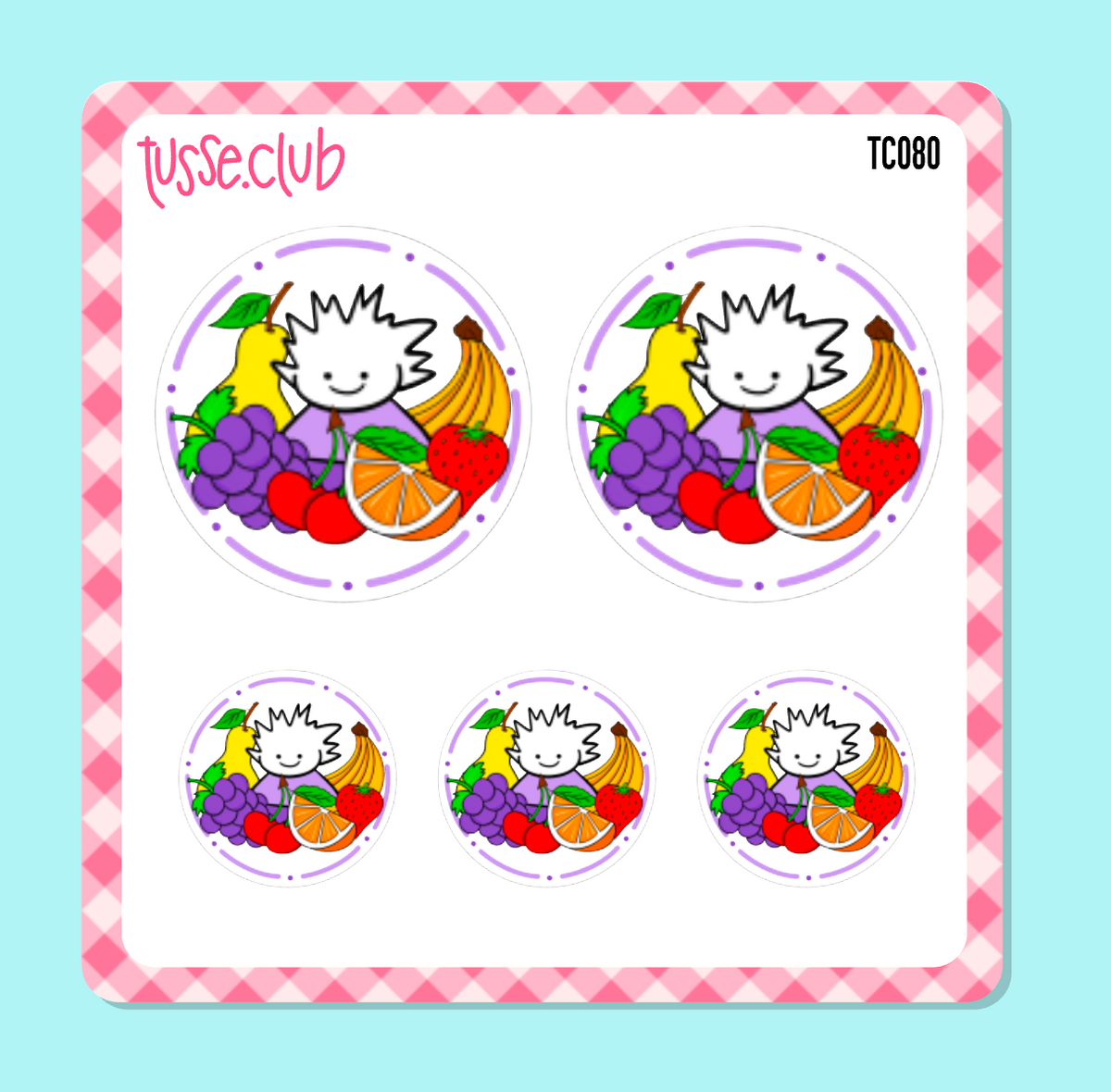 TUSSE - fruits - circle stickers