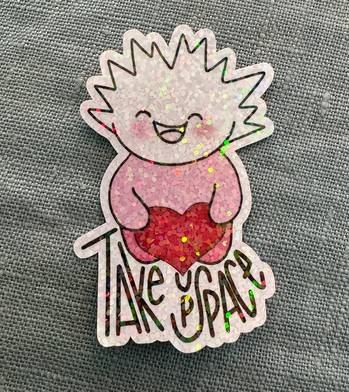 TUSSE - TAKE UP SPACE - die cut holographic sticker