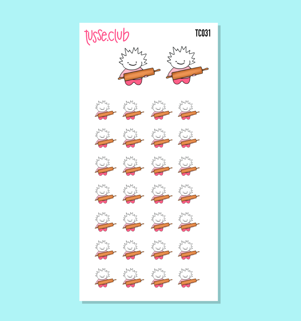TUSSE ROLLING PIN - functional stickers