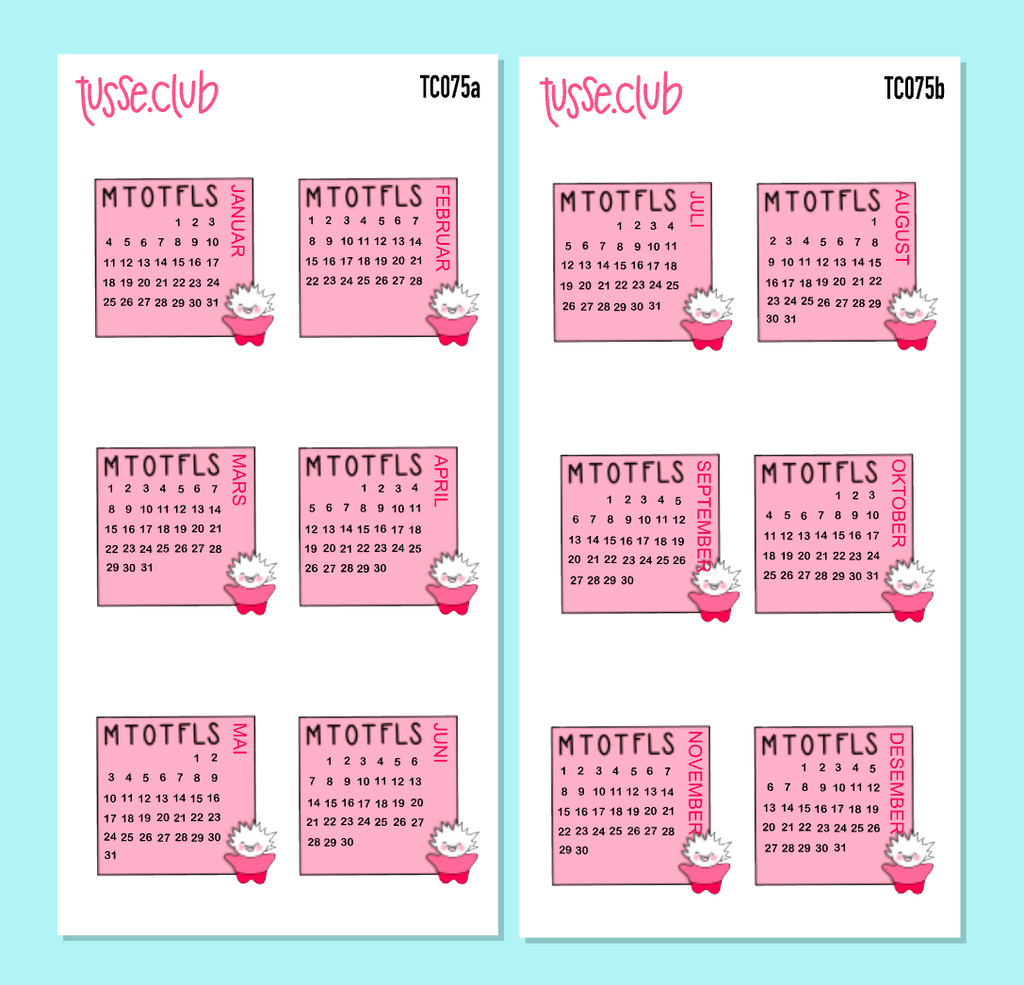TUSSE 2027 KALENDER NORSK 2 sheets